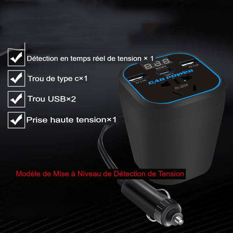 🔌🚗 Car Power+ 220V – La prise électrique dans votre voiture  USB & Type-C + écran digital ⚡