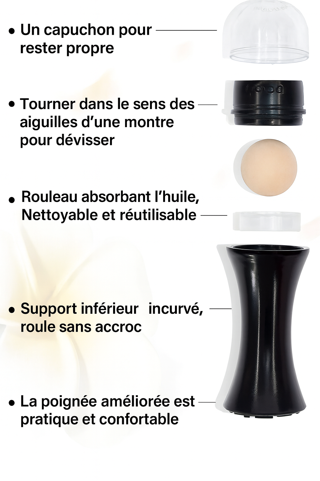 Rouleau Absorbant de Sébum – Pierre Volcanique Naturelle