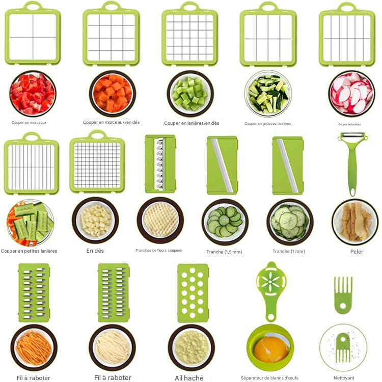🥗 Coupe-Légumes Multifonction 22-en-1 – Votre Assistant de Cuisine Ultime