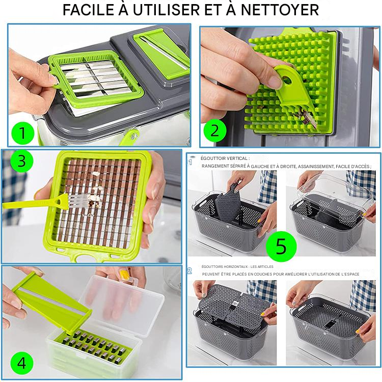 🥗 Coupe-Légumes Multifonction 22-en-1 – Votre Assistant de Cuisine Ultime